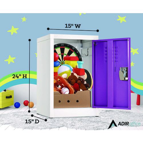 Steel Storage Locker, 1 Compartment, 15 x 15 x 24, Purple