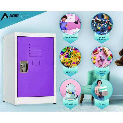 Steel Storage Locker, 1 Compartment, 15 x 15 x 24, Purple