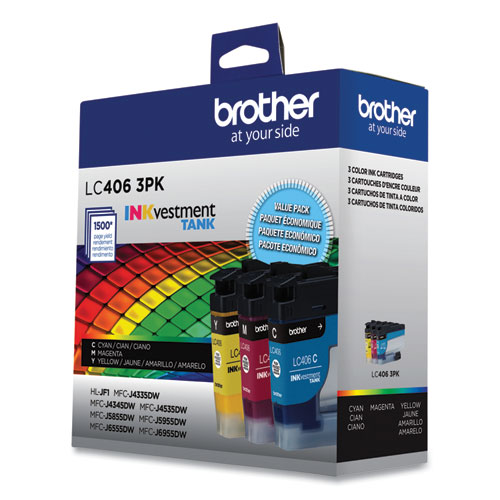 Brother INKvestment LC4063PK Original Standard Yield Inkjet Ink Cartridge - Cyan, Magenta, Yellow - 1.0 Each