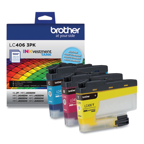 Brother INKvestment LC4063PK Original Standard Yield Inkjet Ink Cartridge - Cyan, Magenta, Yellow - 1.0 Each
