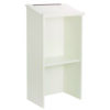 Wood Stand-up Podium Lectern Speaker Stand, 23 x 15 x 45.8, White