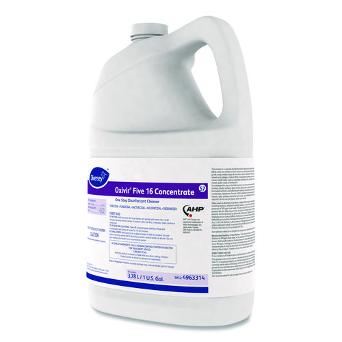 Five 16 One-Step Disinfectant Cleaner, 1 gal Bottle, 4/Carton