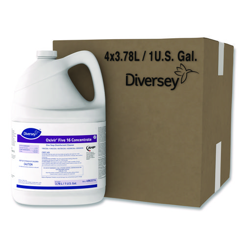 Five 16 One-Step Disinfectant Cleaner, 1 gal Bottle, 4/Carton