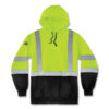GloWear 8373 Hi-Vis Class 3 Hooded Sweatshirt with Black Bottom, Polar Fleece, Lime, Large