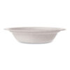 Molded Fiber Tableware, Compostable, Bowl, Sugarcane, 12 oz, White, 1,000/Carton