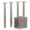 Coze Writing Desk Post Legs with Pencil Storage, 5.75" x 28", Silver, 4 Legs