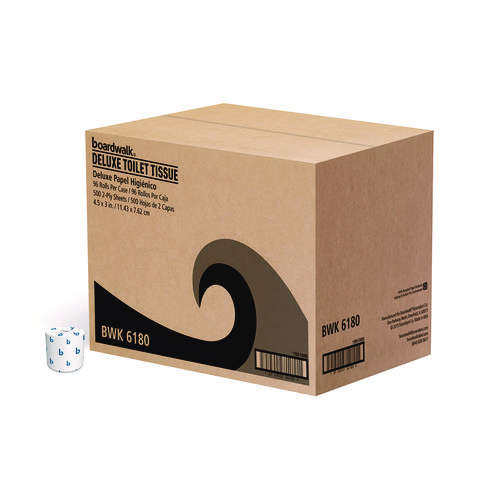 2-Ply Toilet Tissue, Septic Safe, White, 125 ft Roll Length, 500 Sheets/Roll, 96 Rolls/Carton
