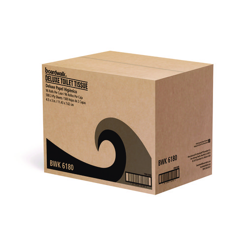2-Ply Toilet Tissue, Septic Safe, White, 125 ft Roll Length, 500 Sheets/Roll, 96 Rolls/Carton
