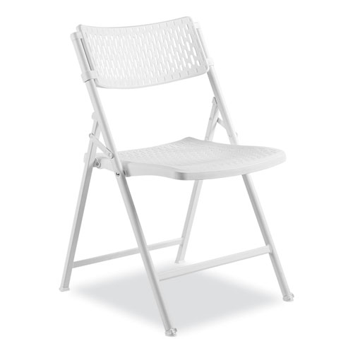 AirFlex Series Premium Poly Folding Chair, Supports Up to 1,000 lb, 17.25" Seat Height, White Seat/Back/Base, 4/Carton