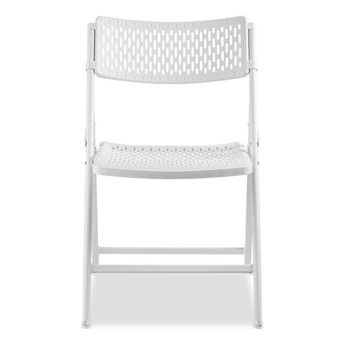 AirFlex Series Premium Poly Folding Chair, Supports Up to 1,000 lb, 17.25" Seat Height, White Seat/Back/Base, 4/Carton
