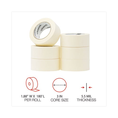 General-Purpose Masking Tape, 3" Core, 48 mm x 54.8 m, Beige, 24/Carton