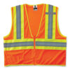GloWear 8229Z Class 2 Economy Two-Tone Zipper Vest, Polyester, X-Small, Orange