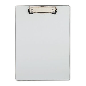 Plastic Brushed Aluminum Clipboard, Portrait Orientation, 0.5" Clip Capacity, Holds 8.5 x 11 Sheets, Silver