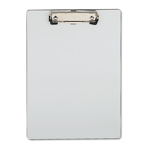 Plastic Brushed Aluminum Clipboard, Portrait Orientation, 0.5" Clip Capacity, Holds 8.5 x 11 Sheets, Silver