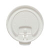 Lift Back and Lock Tab Cup Lids for Foam Cups, Fits 10 oz Solo Trophy Hot/Cold Drink Cups, Plastic, White, 2,000/Carton