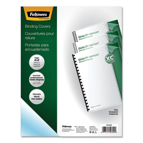 Fellowes Crystals Clear Oversize PVC Covers