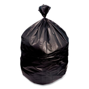 Low-Density Waste Can Liners, 23 gal, 0.9 mil, 28" x 45", Black, Perforated Roll, 25 Bags/Roll, 8 Rolls/Carton