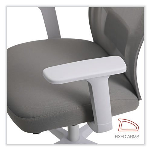 Mesh Back Fabric Task Chair, Supports Up to 275 lb, 17.32" to 21.1" Seat Height, Gray Seat, Gray Back