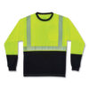 GloWear 8281BK Class 2 Long Sleeve Shirt with Black Bottom, Polyester, Large, Lime