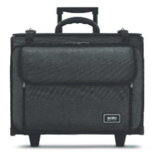 Morgan Recycled Rolling Catalog Case, Fits Devices Up to 17.3", 18.13 x 7.13 x 13.5, Black/Gray