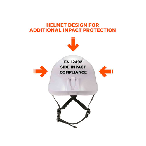 Skullerz 8974V Class E Safety Helmet with 8991 Visor Kit, Clear Lens, 6-Point Ratchet Suspension, White