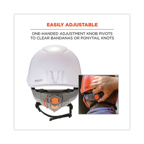 Skullerz 8974V Class E Safety Helmet with 8991 Visor Kit, Clear Lens, 6-Point Ratchet Suspension, White