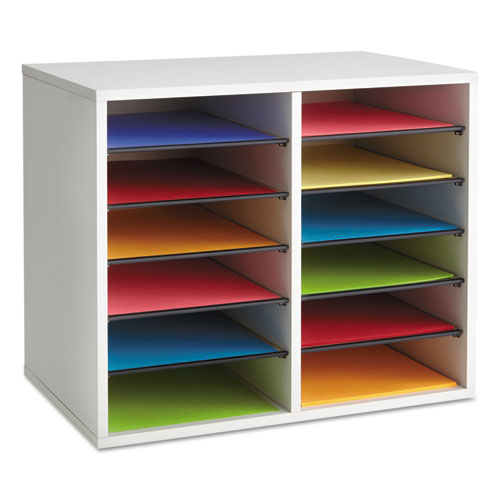 Safco Adjustable 12-Slot Wood Literature Organizer