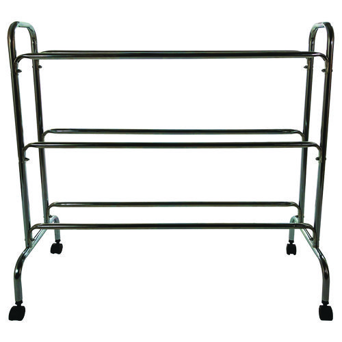 Powder-Coated Ball Cart, Metal, 132 lb Capacity, 17 x 41 x 41, Silver