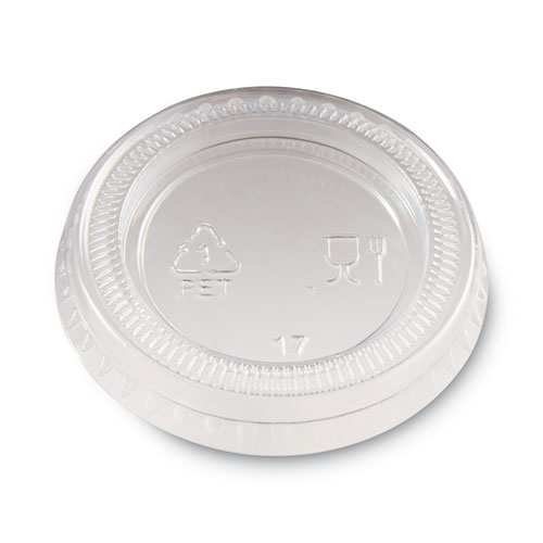 Plastic Portion Cup Lid, Fits 1 oz Portion Cups, Clear, 4,800/Carton