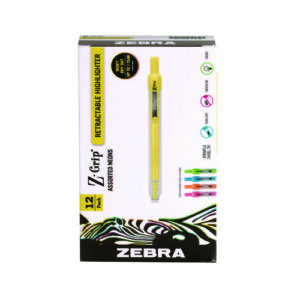 Z-Grip Retractable Highlighter Markers, Assorted Neon Ink, Chisel Tip, Assorted Neon Barrel, Dozen