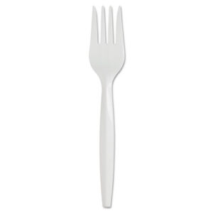 SmartStock Plastic Cutlery Refill, Series-B, Mediumweight Fork, White, 40/Pack, 24 Packs/Carton