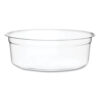 Round Deli Pots, Compostable, 8 oz, 4.6" Diameter x 1.5" h, Clear, Plastic, 500/Carton