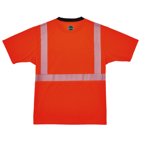GloWear 8280BK Class 2 Performance T-Shirt with Black Bottom, 9X-Large Long, Orange