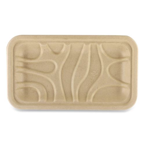 Fiber Trays, PLA Lined, PFAS Free, 8.3 x 4.9 x 0.7, Natural, Paper, 500/Carton
