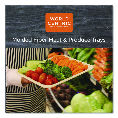 Fiber Trays, PLA Lined, PFAS Free, 8.3 x 4.9 x 0.7, Natural, Paper, 500/Carton