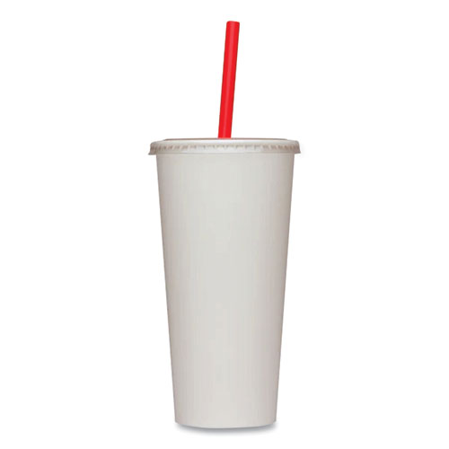 PET Lids, Flat Lid, Fits 12 oz to 22 oz Cold Cups, Plastic, Clear, 1,000/Carton