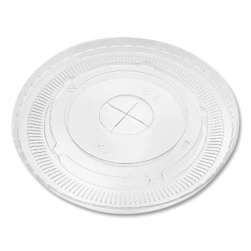 PET Lids, Flat Lid, Fits 12 oz to 22 oz Cold Cups, Plastic, Clear, 1,000/Carton