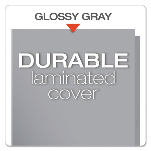 High Gloss Laminated Paperboard Folder, 100-Sheet Capacity, 11 x 8.5, Gray, 25/Box