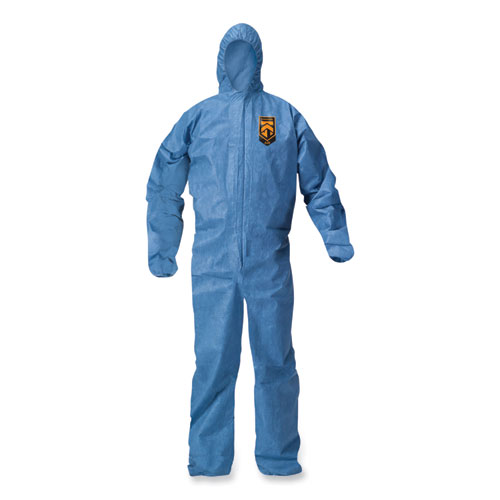 A20 Breathable Particle Protection Coveralls, Zip Front, Hood, Elastic Back, Wrists, Ankles, 4X-Large, Blue, 20/Carton