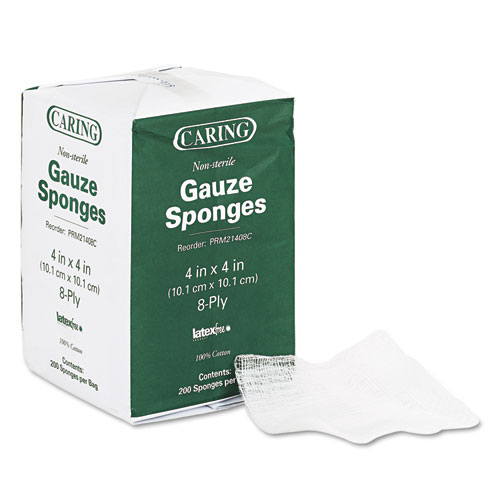 Caring Non-sterile Cotton Gauze Sponges