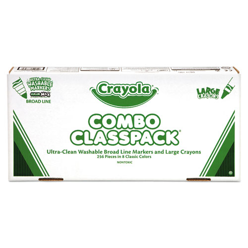 Crayola 8-Color Combo Large Crayon/Washable Marker Classpack