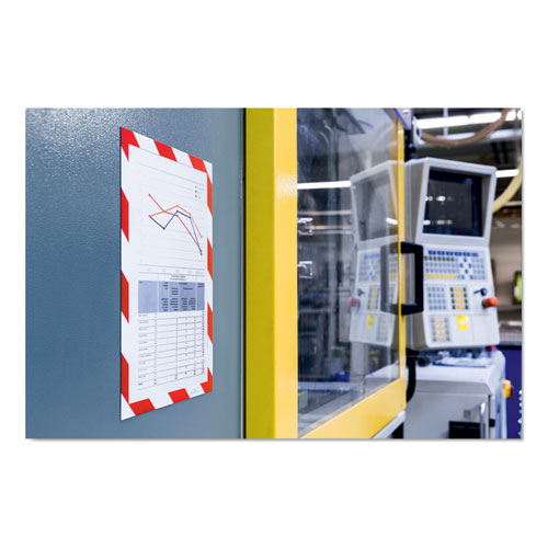 DURAFRAME Security Magnetic Sign Holder, 8.5 x 11, Red/White Frame, 2/Pack