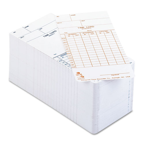 Time Clock Cards for Acroprint ATR120, Two Sides, 3.5 x 7, 250/Pack