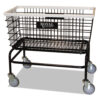 Large Wire Laundry Cart, Metal, 19" x 15.75" x 33.5", Black