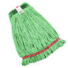 Web Foot Wet Mop Heads, Shrinkless, Cotton/Synthetic, Green, Medium