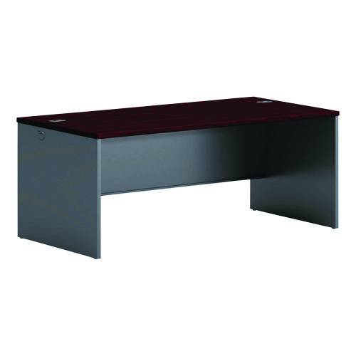 38000 Series Desk Shell, 72" x 36" x 29.5", Mahogany/Charcoal