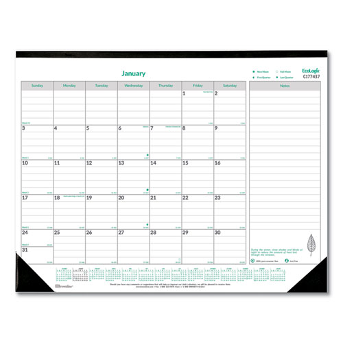 Brownline Ecologix Monthly Desk Pad Calendar 22"x 17" , English