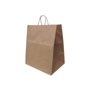 Emporium Twist Handle Bag, Natural Twisted-Paper Handles, 14" x 9.84" x 15.5", Natural, 200/Carton