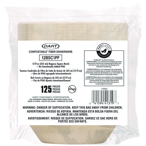 Compostable Molded Fiber Dinnerware, ProPlanet Seal, Bowl, 12 oz, Tan, 1,000/Carton