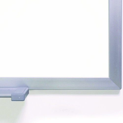 Two-Piece M1 Porcelain Magnetic Whiteboard, 120.75" x 48.5", White Surface, Satin Aluminum Frame